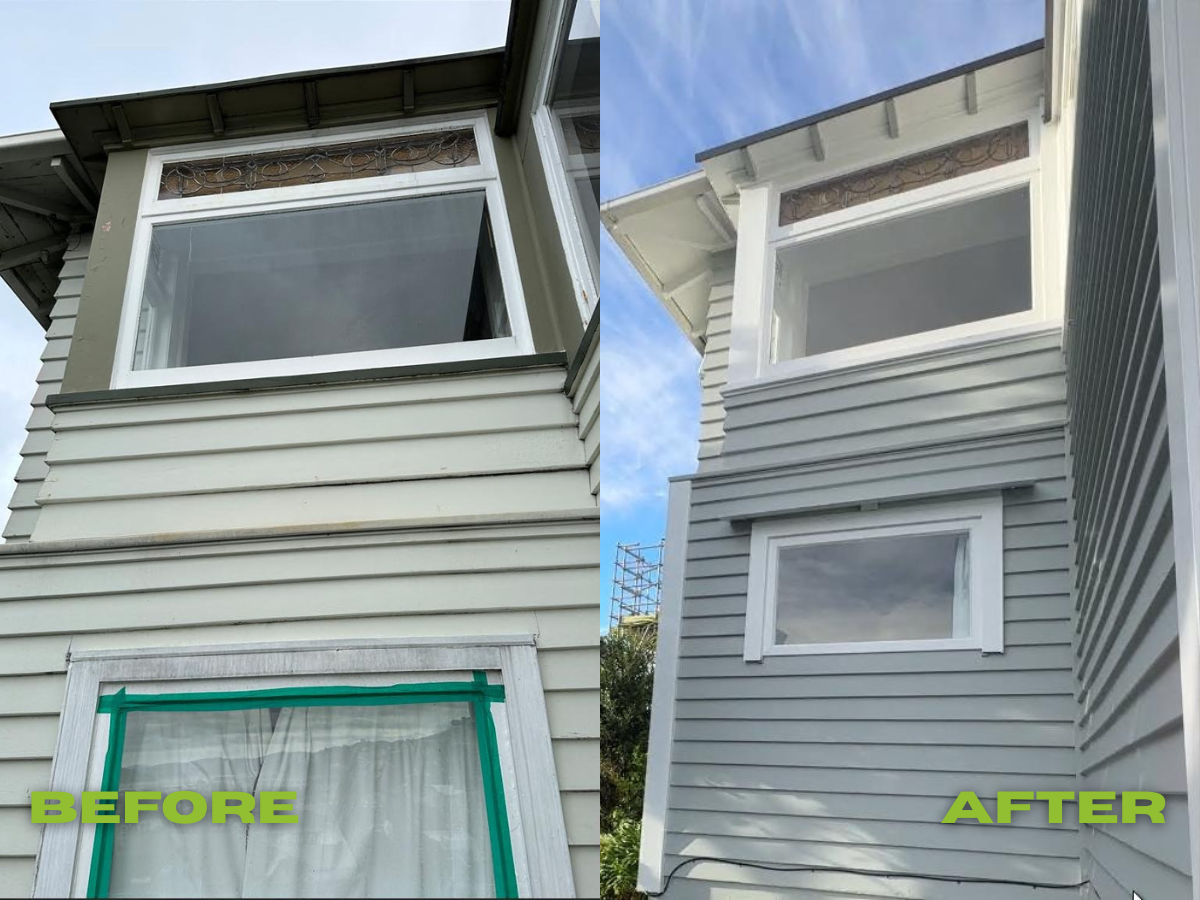 Before and after painting and plastering results